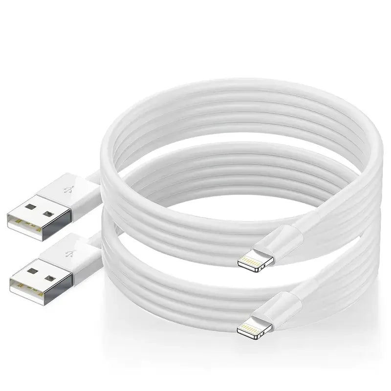 2-Pack MFi Certified CarPlay Lightning Cable - USB-A Fast Charging & Data Transfer Cord for iPhone 14/13/12/11