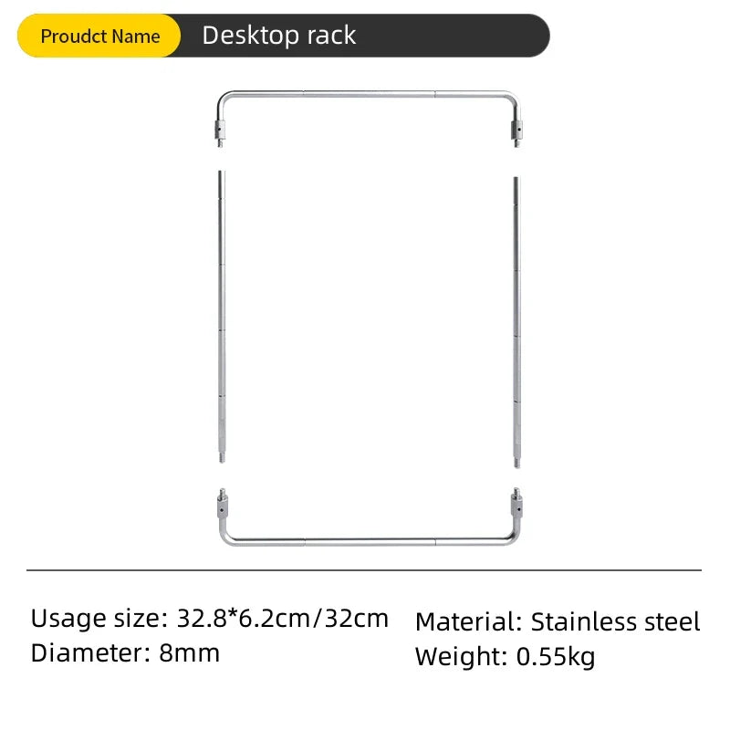 Portable Stainless Steel Light Pole Bracket — Outdoor IGT Table Supply and Desktop Mount Camping Table Accessory