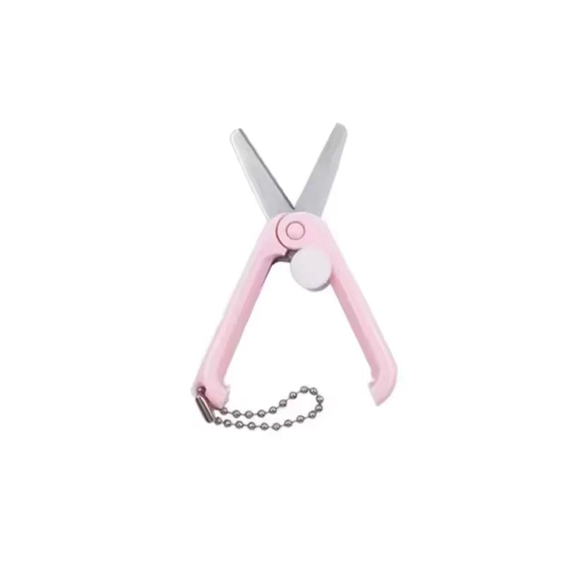Mini Telescopic Keychain Scissors - Portable Folding Paper Cutting Tool & DIY Craft Stationery Accessory