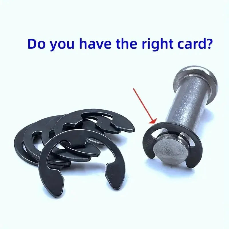 120-Piece Stainless Steel Retaining Circlip Set - Black Snap Ring E-Clip Assortment M1.5-M10 for Shaft Fasteners