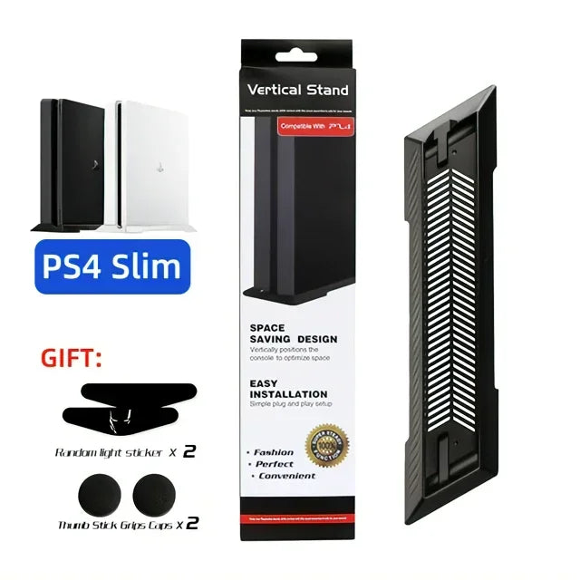 DATA FROG Non-Slip Vertical Stand — Cooling Bracket & Dock Holder for PS4, PS4 Slim, PS4 Pro