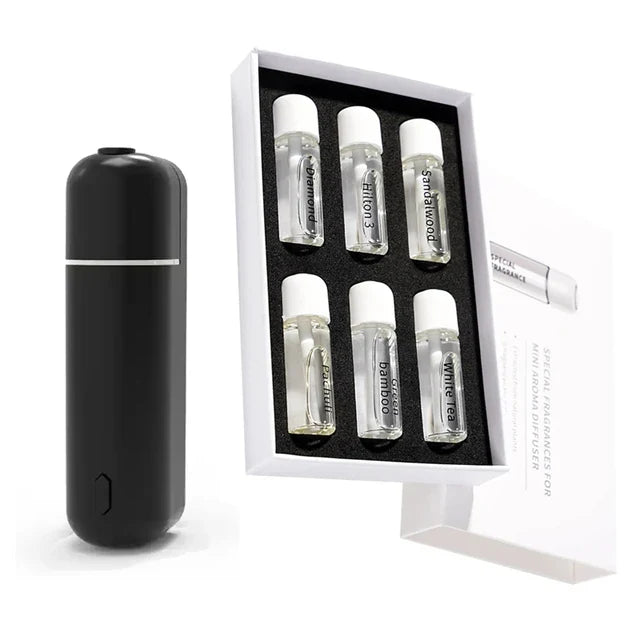 Mini USB Rechargeable Car Aroma Diffuser – Essential Oil Fragrance Air Freshener Vent Clip