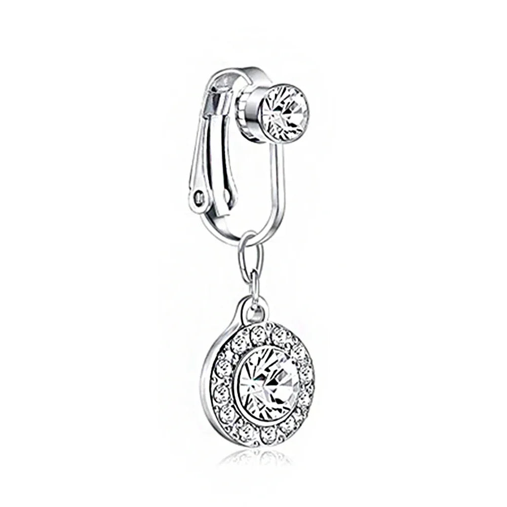 Faux Snake Belly Ring – Fake Clip-On Umbilical Navel Piercing, Belly Button & Cartilage Body Jewelry