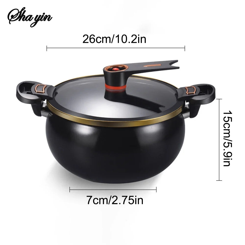 7L Chubby Micro Pressure Pot - Large Capacity Non-Stick Multi-Functional Stew Pot for Gas & Induction Cooking