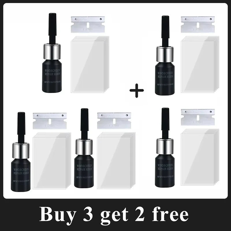 Car Glass Repair Kit – Windshield Crack & Scratch Removal Set for Cars, Trucks & Motorcycles Window Restoration Tool Kit