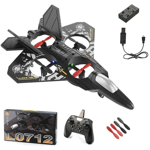 2.4G RC Fighter Plane - Gravity-Sensing EPP Foam Glider with Lights for Boys