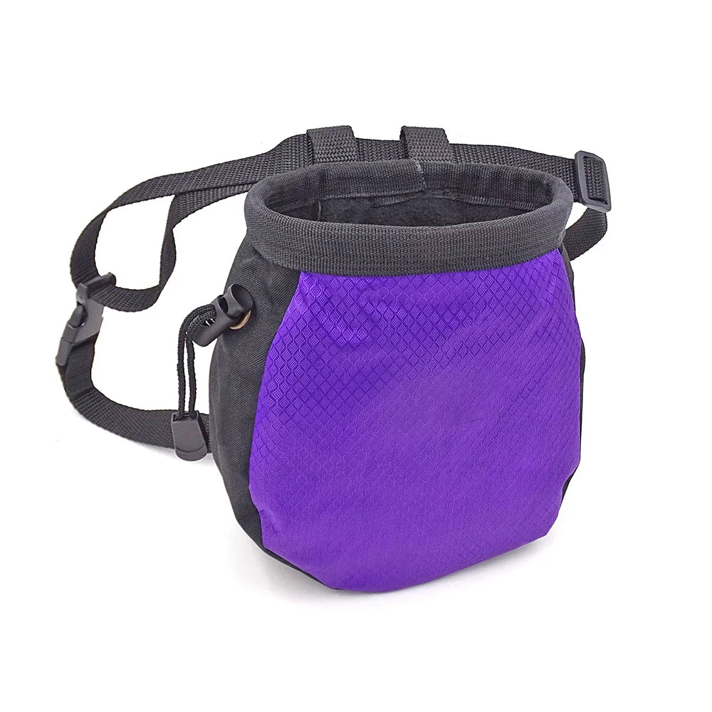 Rock Climbing Chalk Bag - Belted Magnesia Pouch with Zipper Pocket for Gym, Fitness & Bouldering