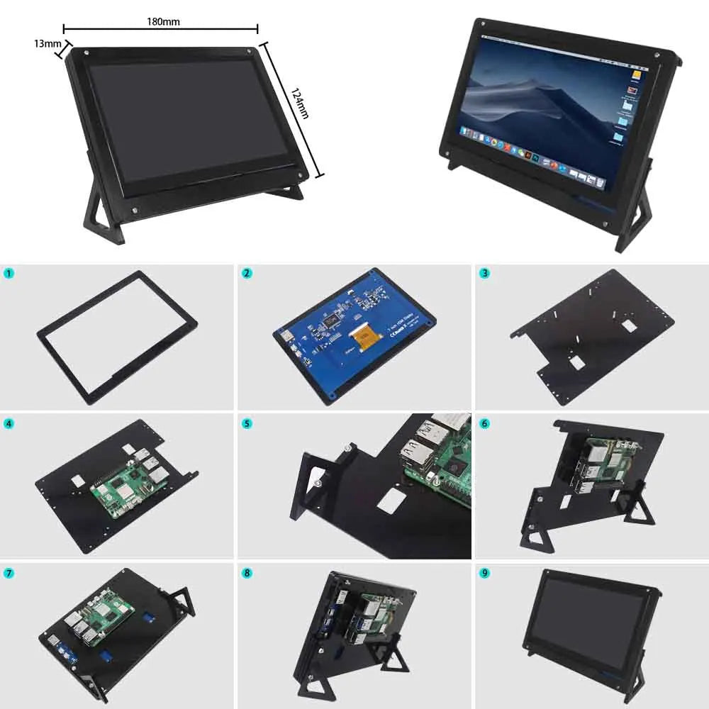 7 Inch LCD Touch Screen Display - HDMI-Compatible 1024x600 Capacitive Monitor for Raspberry Pi and PC Systems