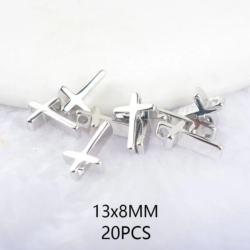 24K Champagne Gold Cross Charms - Small Brass DIY Jewelry Pendants & Craft Accessories