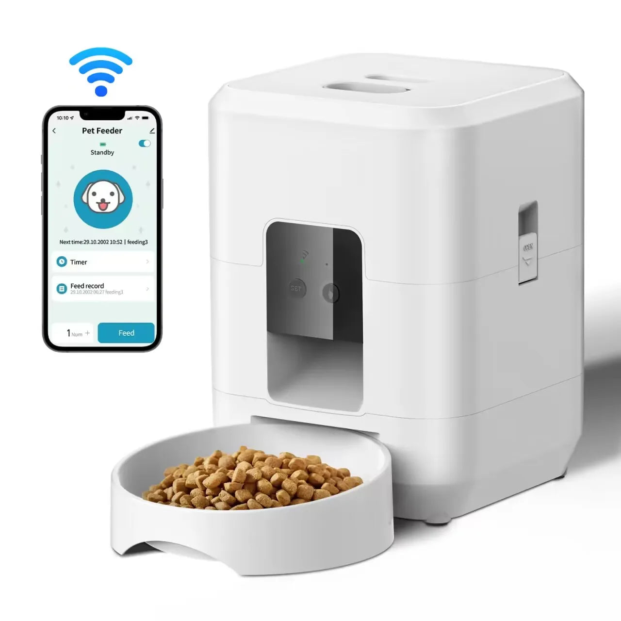 Smart Automatic Pet Feeder β Timed Cat & Dog Food Dispenser with Slow Feed Bowl