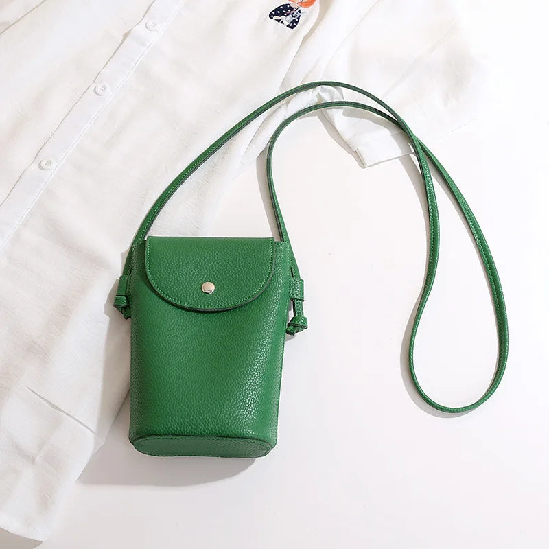 PU Leather Phone Crossbody Bag - Women’s Small Flap Shoulder Purse with Hasp Wallet for Daily Travel & Outdoor Use