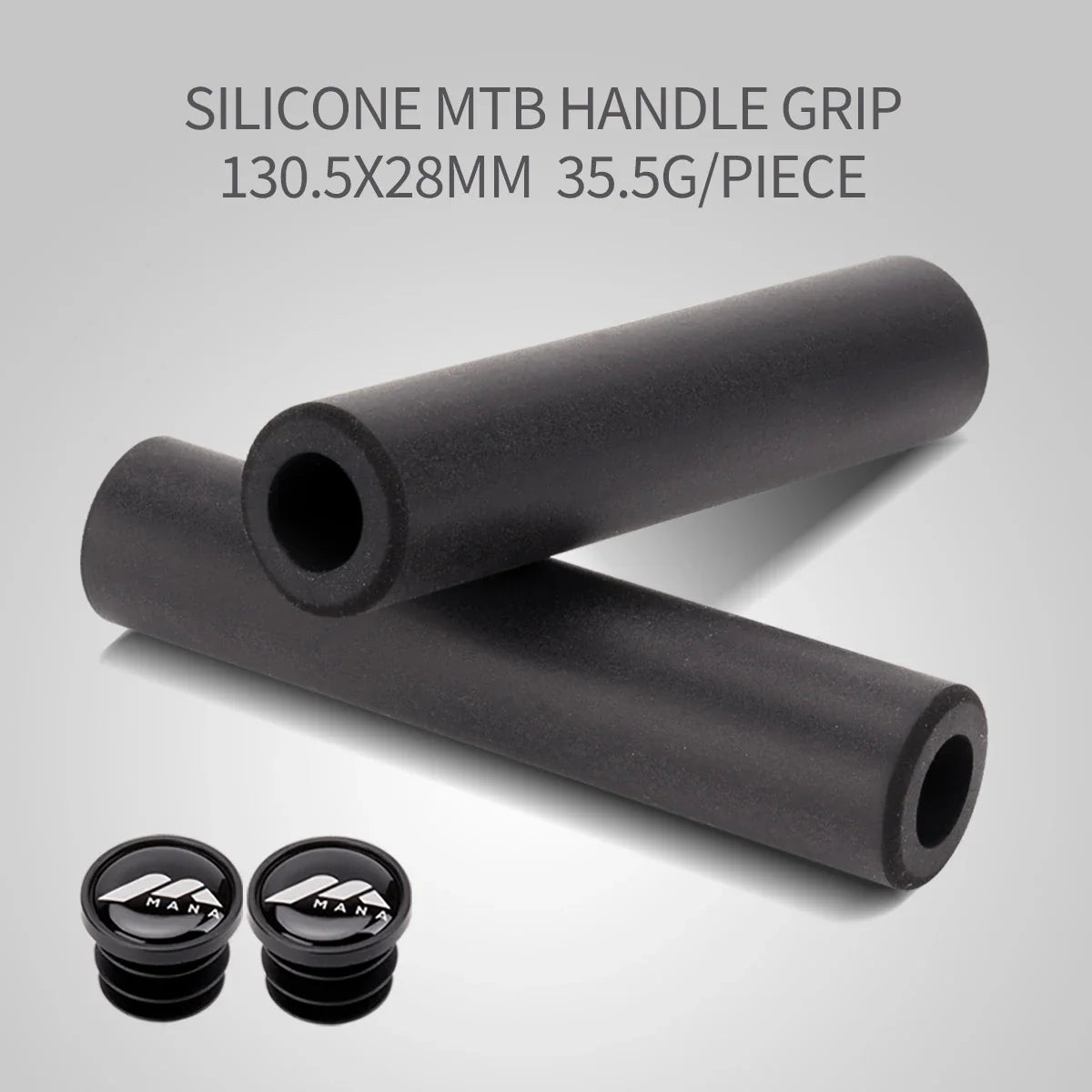 MANA MTB Silicone Bike Grips – Thickened Lightweight Shock-Absorbing Comfortable Bicycle Handlebar Grips