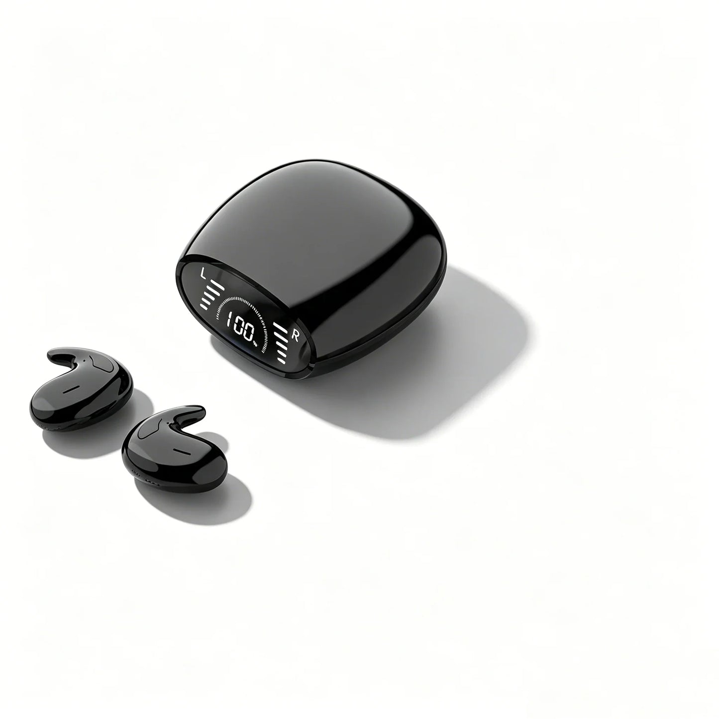 Ultra-Thin Sleep Earbuds - Lightweight Invisible Design with Ergonomic Side-Sleep Fit & Built-In Mic