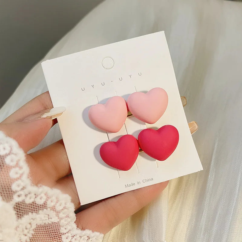 Cute Love Acrylic Hair Clips – Frosted Barrettes for Girls Fashion Hair Accessories & Trendy Jewelry Pins