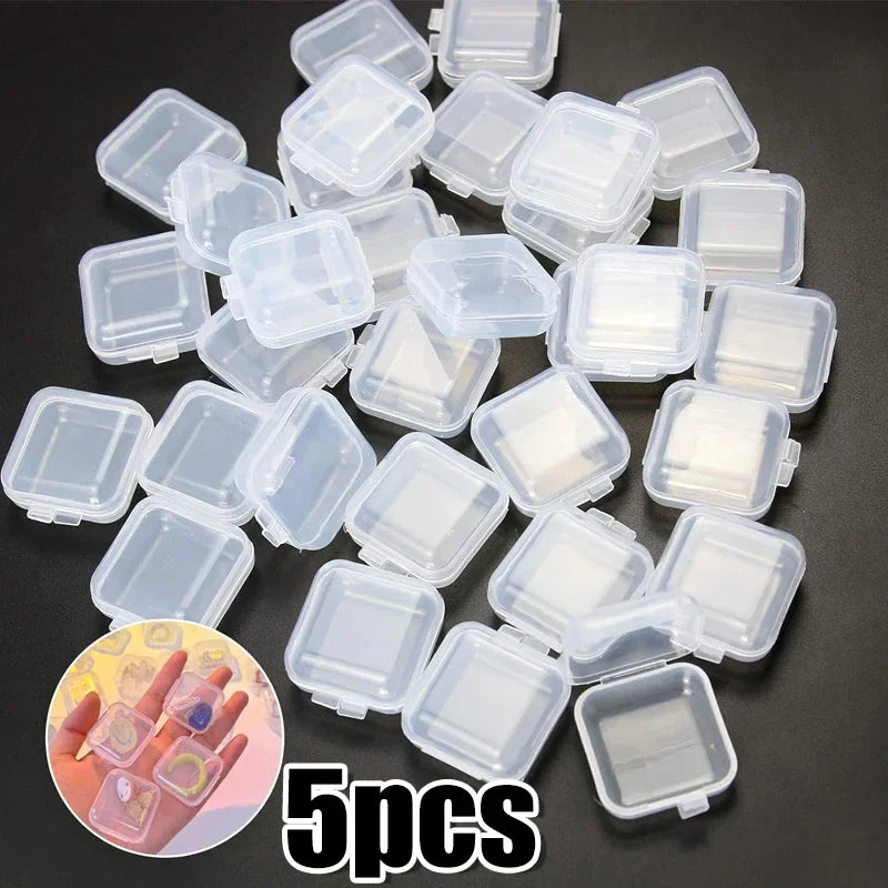 Transparent Mini Square Storage Boxes – Dustproof Plastic Case for Pills, Jewelry, Earrings (Wholesale)