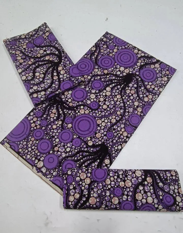 100% Cotton Ankara Fabric - High Quality African Print Batik Real Wax Pagne 6 Yards for Stylish Sewing