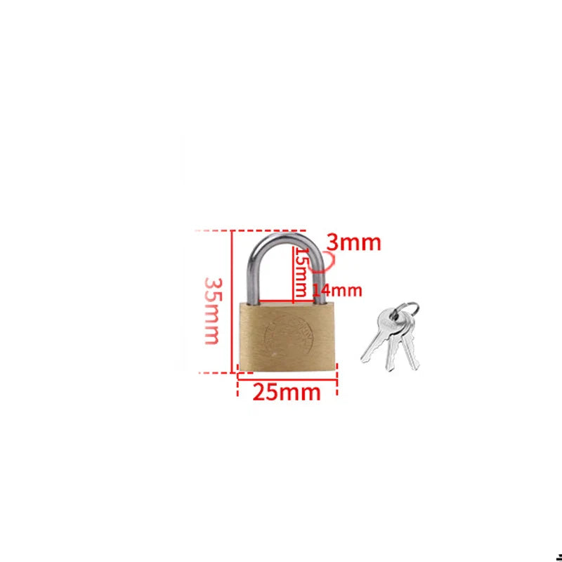 Copper Padlock Small Locks β Luggage, Case, Locker Security with 3 Keys (20mm-50mm) for Home & Hardware Use