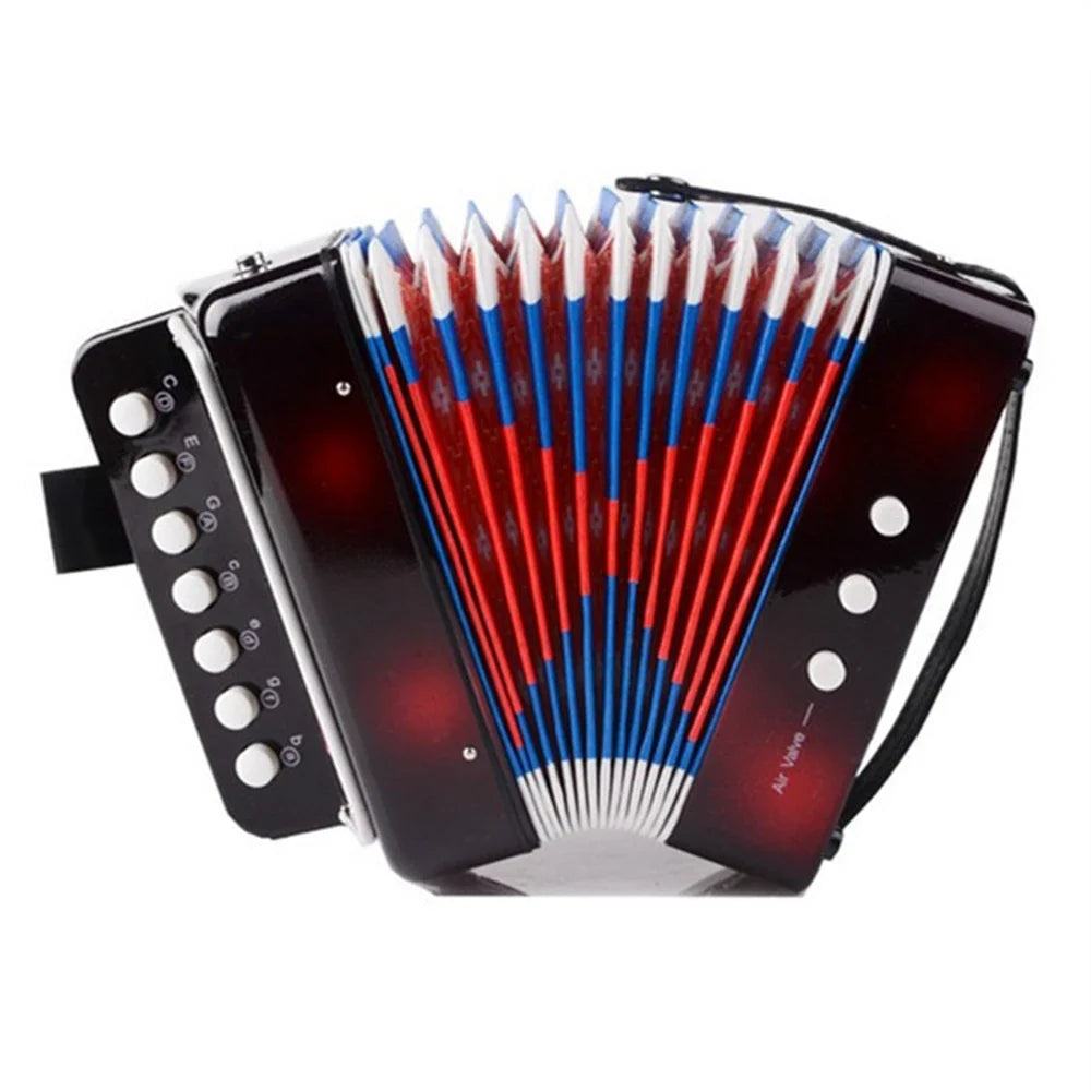 Kids Mini 7-Key 2-Bass Accordion - Creative Toy Musical Instrument Gift for Beginners