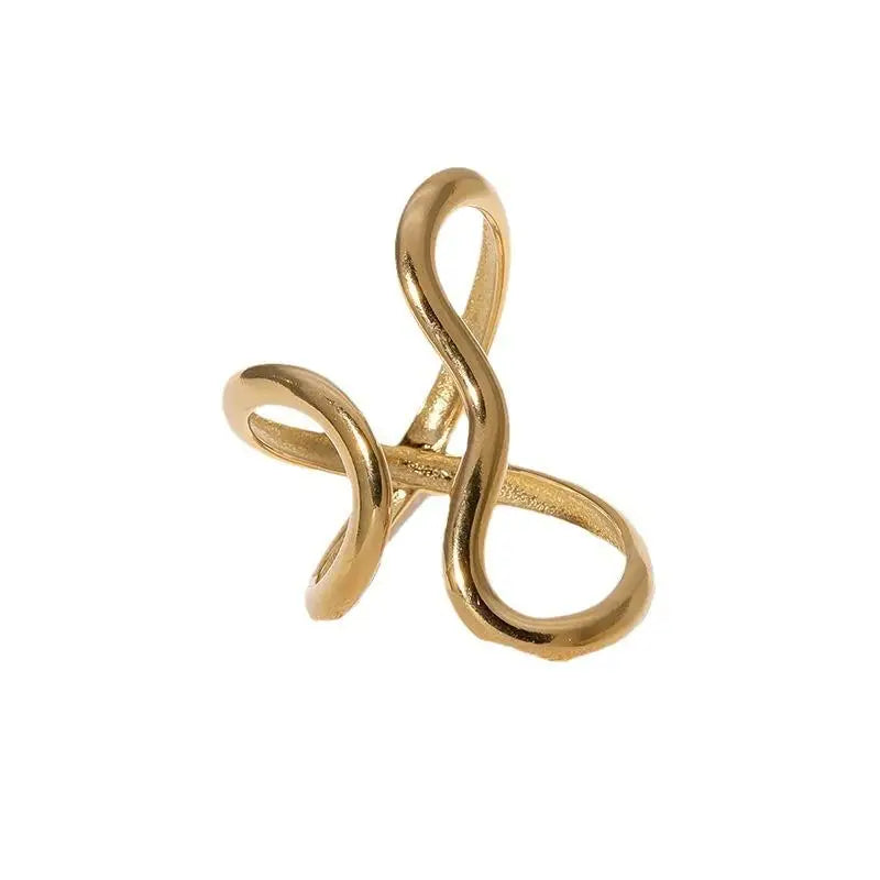 Gold Stainless Steel Rings for Women β Unique, Colorfast Party Jewelry with Exaggerated Charms & Personalized Gift