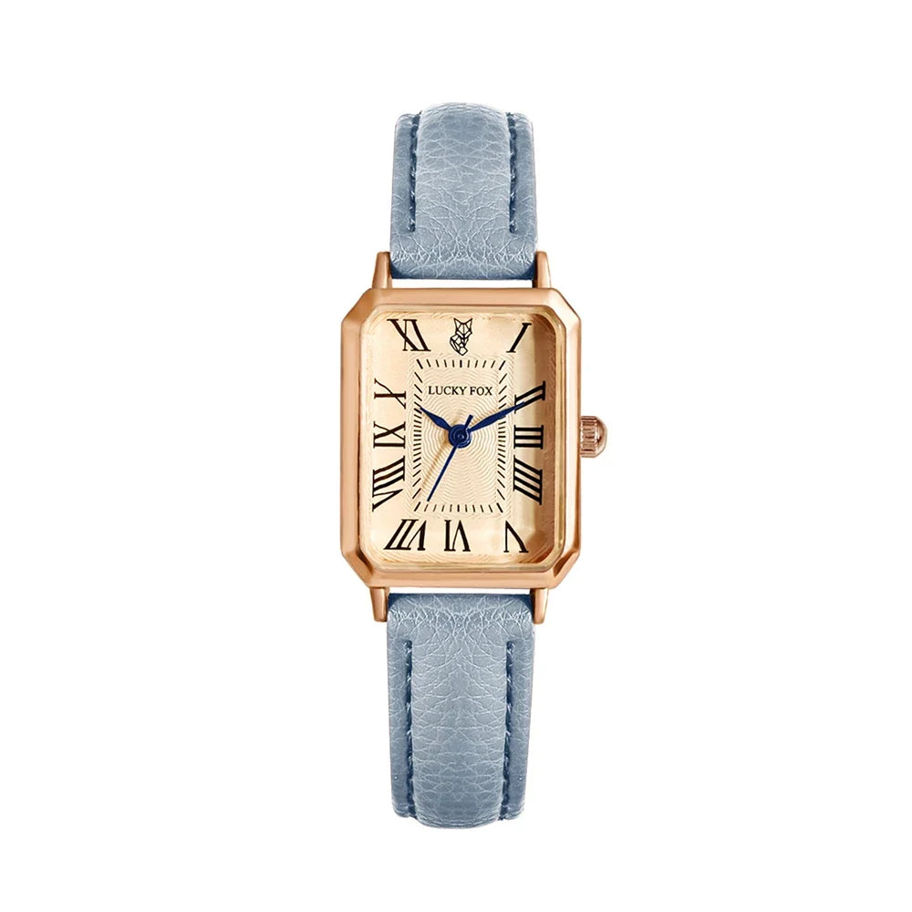 Retro Digital Square Dial Watch - Fashionable Quartz Leather Strap Wristwatch For Women Gift Casual Style