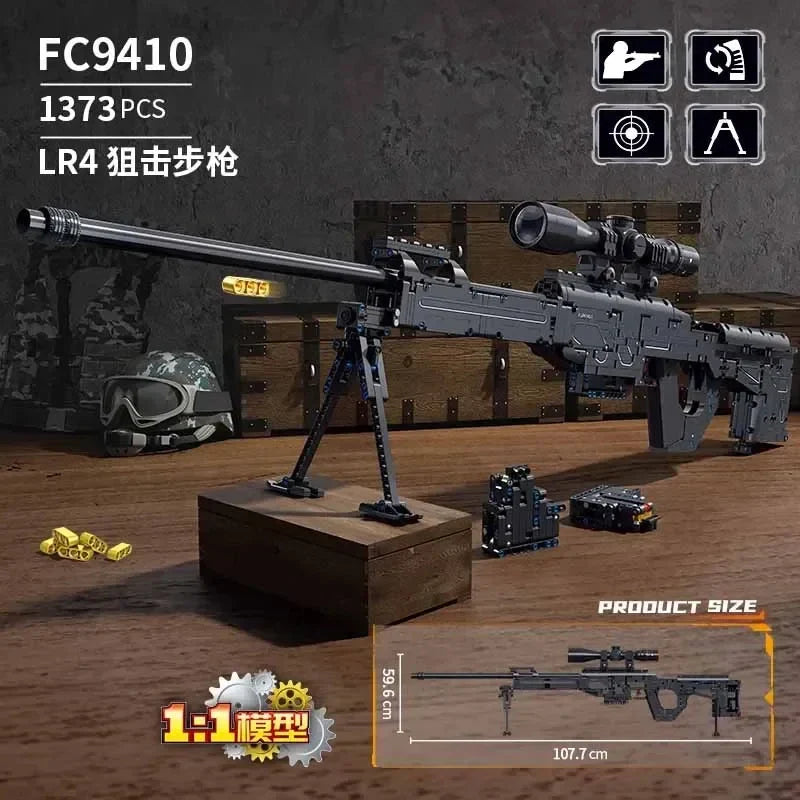 AWM, LR4, M416 & 95 Sniper Rifle Building Block Toy ā Realistic Gun Model for Kids, Educational & Holiday Gift