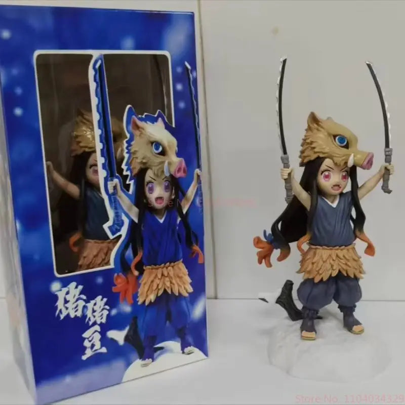 20cm Demon Slayer Anime Figure — Kamado Nezuko & Inosuke PVC Collectible Statue Toy Gift