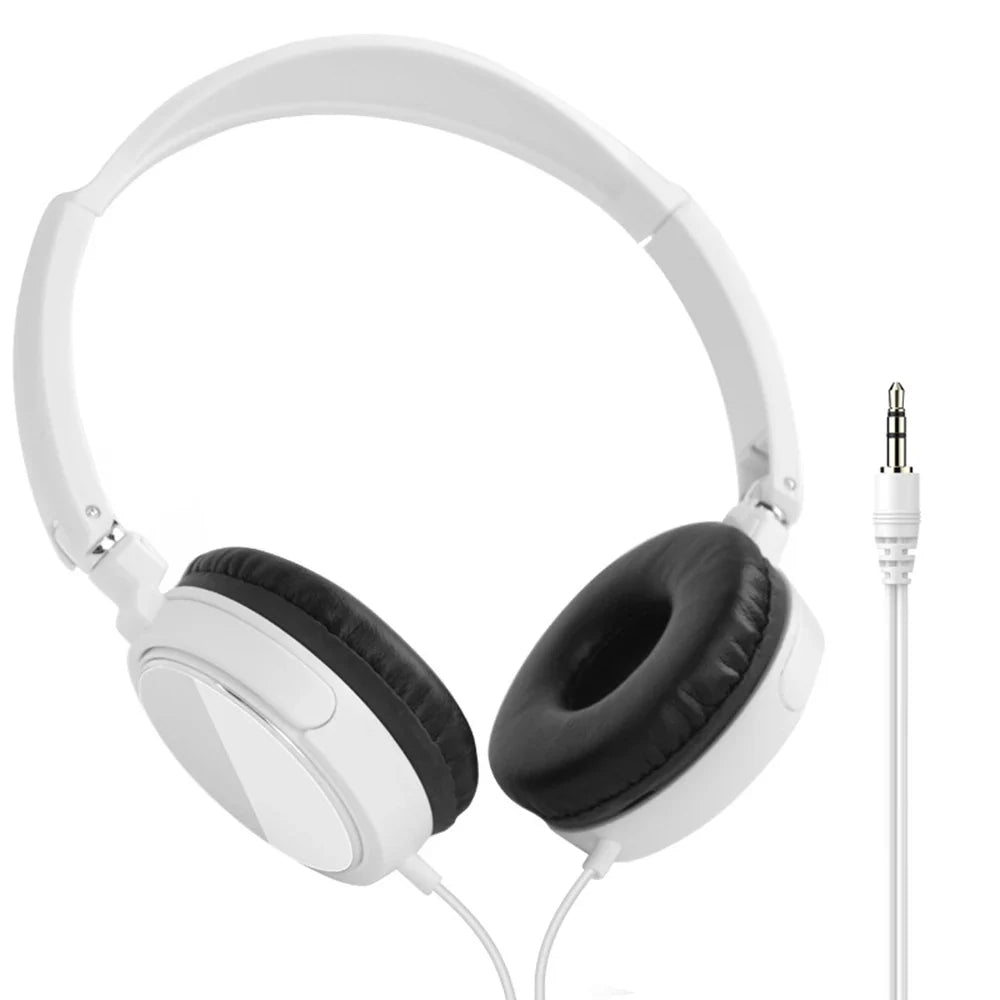 3.5mm & Type-C Wired Headphones - Foldable Stereo Headset with Bass & Noise Cancellation