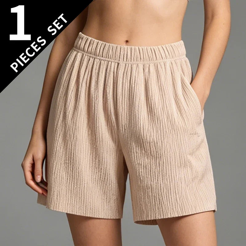 Women's 5-Point Sports Shorts - Elastic Waist Casual Summer Running Pants with Pockets