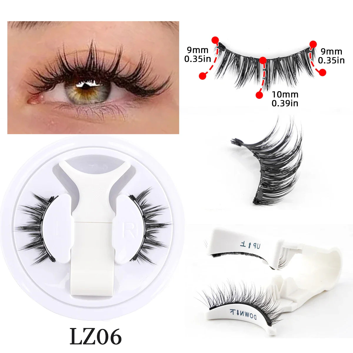 Magnetic Eyelashes Set – Handmade Fluffy Faux Mink Reusable False Lashes with Magnetic Tweezers for Natural Makeup Look