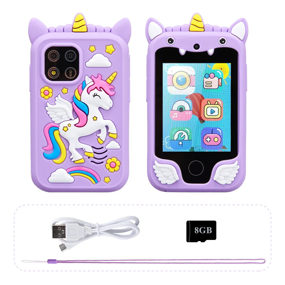 Kids Musical Smart Phone Toy β Cartoon Unicorn Touchscreen Mobile for Girls & Boys, Educational Birthday & Christmas Gift