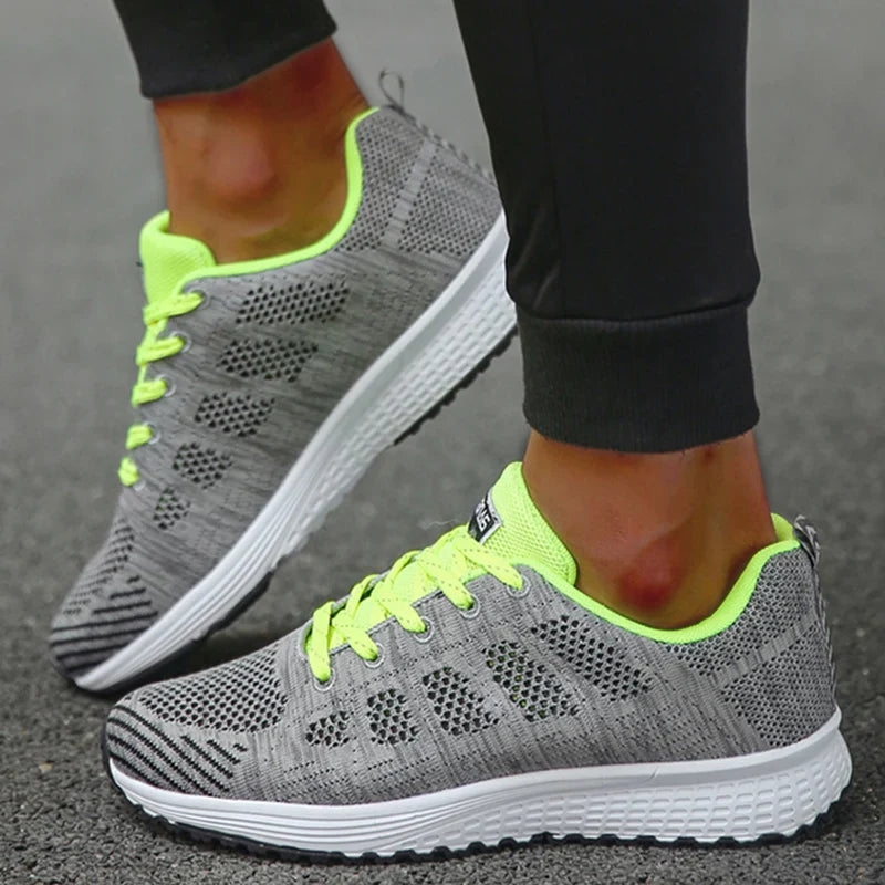 Women's Lightweight Lace-Up Flats β Fashionable Round Toe Nurse Sneakers, Comfortable Walking Shoes, Plus Size Available