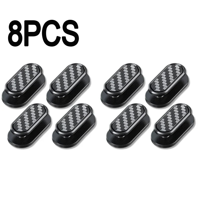 Car Invisible Small Hooks - Carbon Fiber Self-Adhesive Dashboard Wall Hook for USB Cables, Headphones, & Key Storage