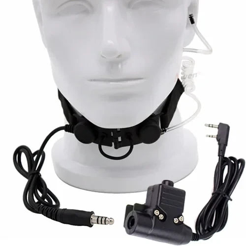 Z Tactical Throat Mic Headset - Z003 Air Tube Earpiece With U94 PTT For BaoFeng And Two Way Radios