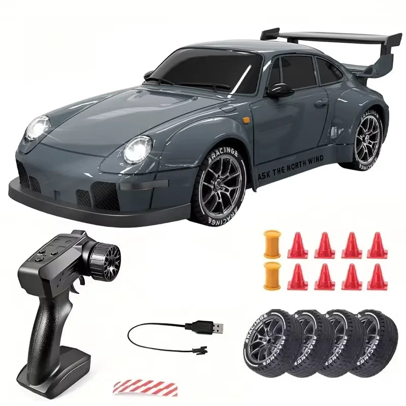 New 1:24 High-Speed RC Drift Car — 20KM/H 4WD Remote Control Racing Vehicle with Replaceable Tires, Competition Toy for Kids