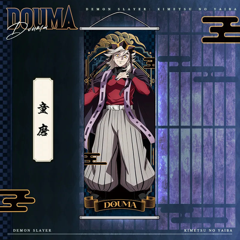 Akaza Wall Scroll - Demon Slayer Anime Poster for Bedroom Decor, Holiday Gift and Fan Collection