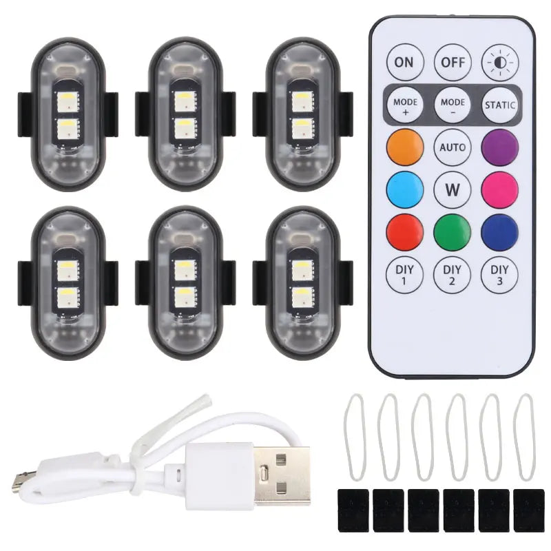 Wireless Remote Control Car LED Lights β Multi-Mode Warning & Decorative Lights for Cars & Motorcycles, 2/4/6 Pack
