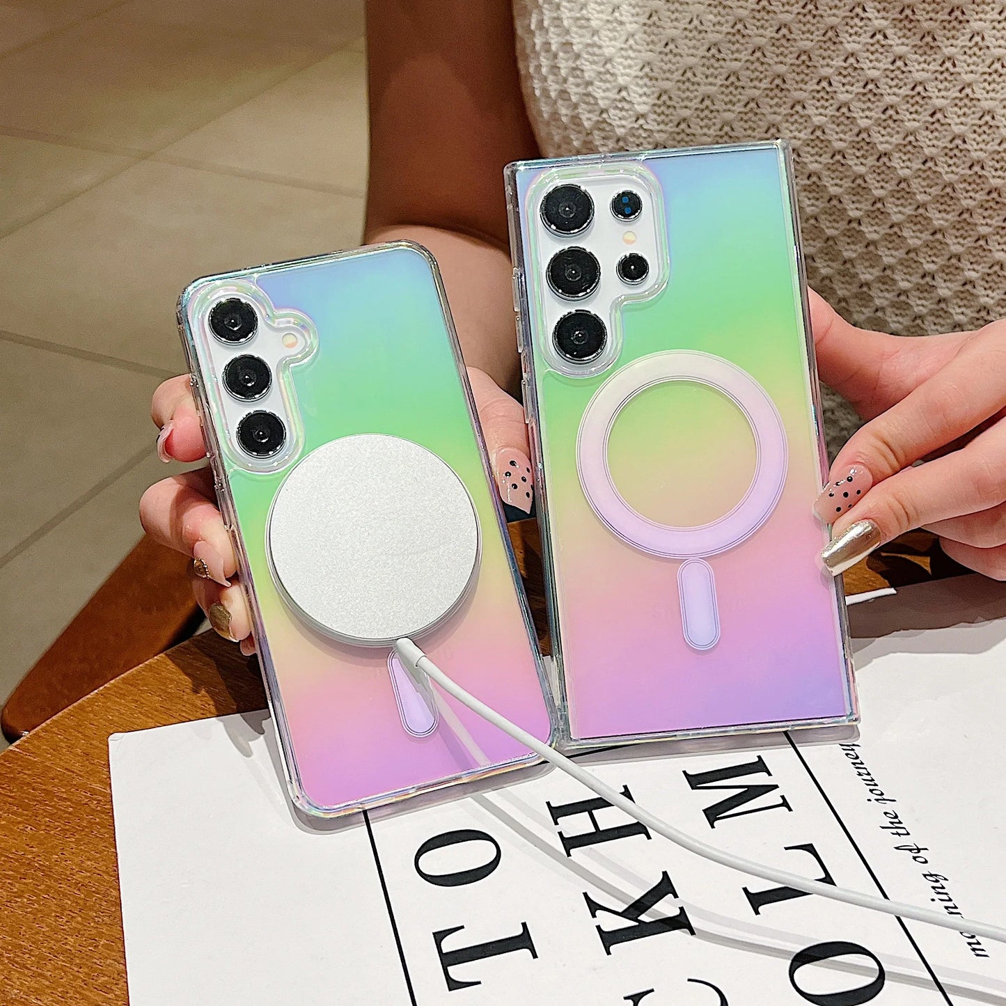 Gradient Rainbow Magnetic MagSafe Case for Samsung Galaxy S26/S25/S24/S23/S22/S21 Series & A56/A55/A54