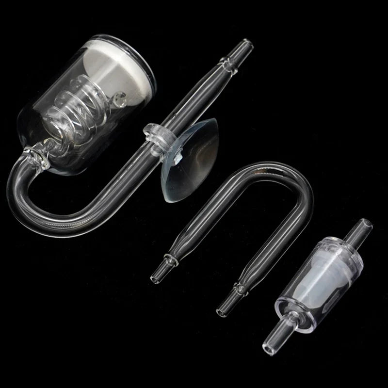 Glass CO2 Diffuser for Aquarium — Spiral Carbon Dioxide Atomizer with Suction Cup