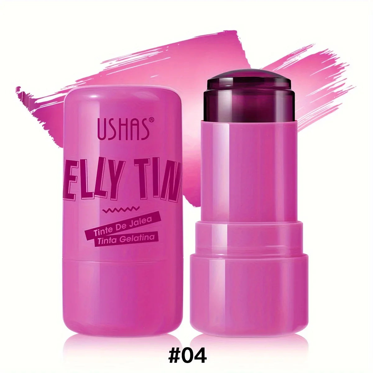 4 Color Jelly Blush Stick – 3-in-1 Multi-Use Matte Blush, Lip Balm & Eyeshadow, Moisturize & Brighten Lip Gloss