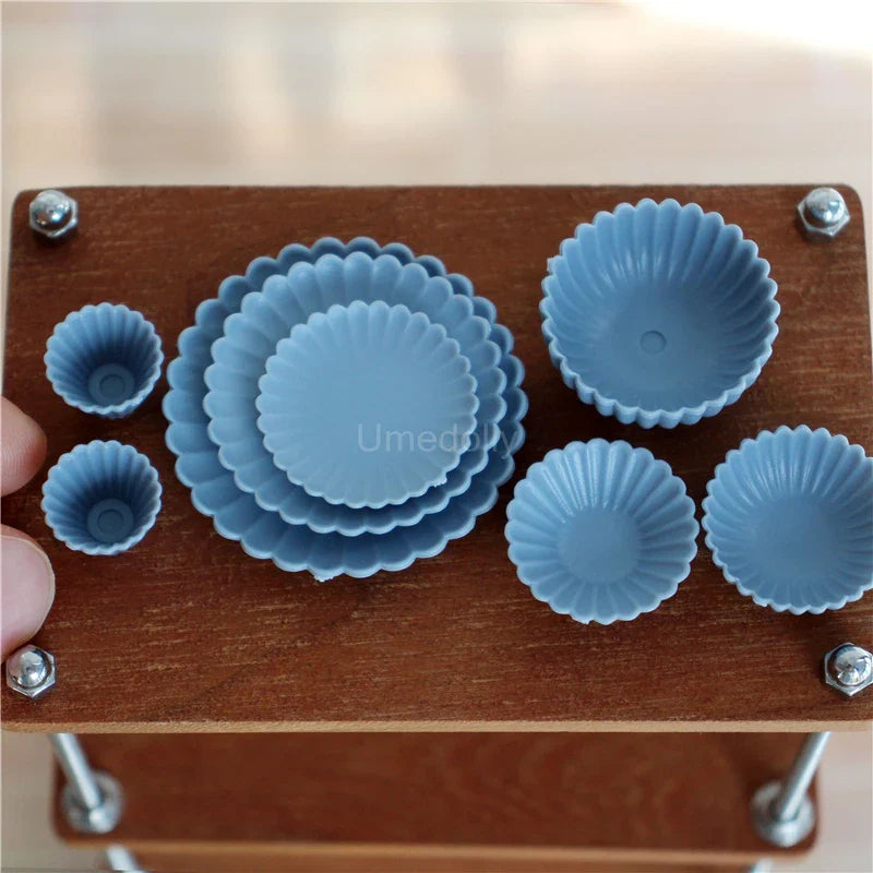 8PCS 1:6 Miniature Dollhouse Tableware Set β Mini Bowls & Plates for Blythe & BJD Dolls