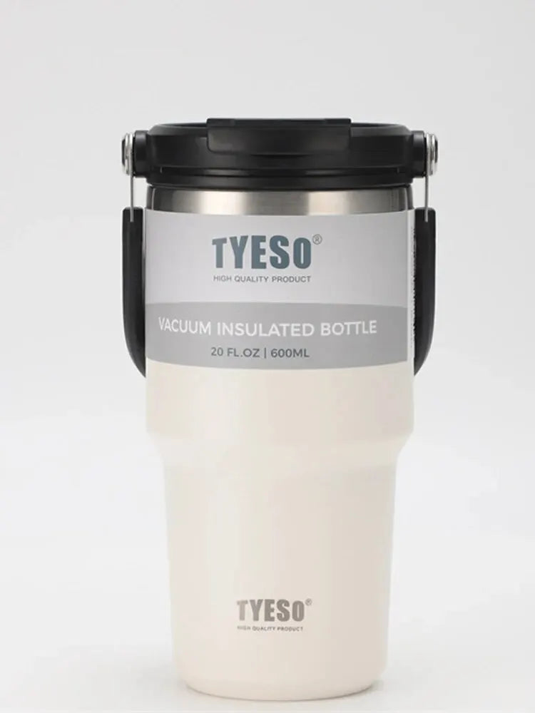 Tyeso Double-Layer Insulated Coffee Cup β Large Capacity Portable Stainless Steel Ice Cream Cup