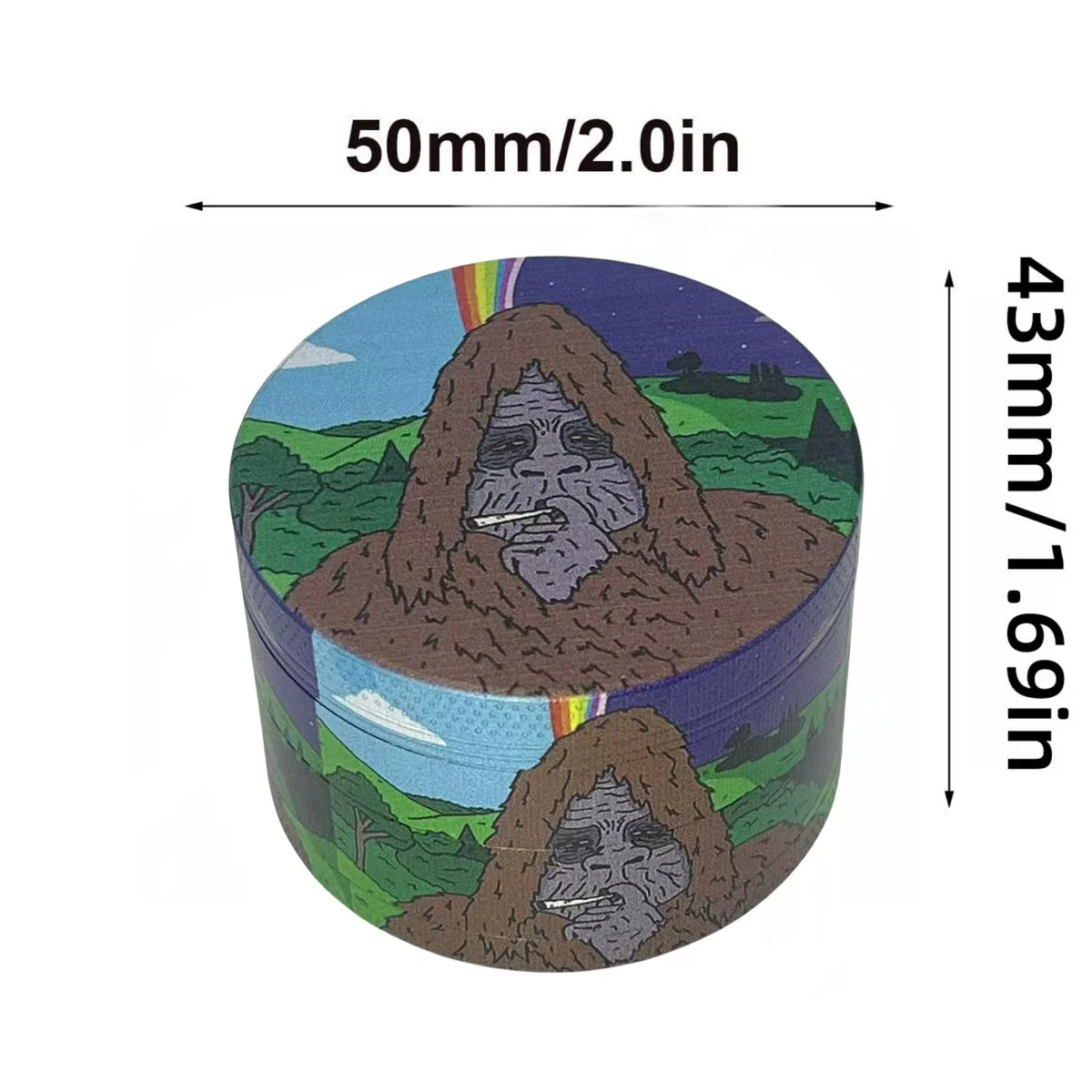 50mm Metal Gorilla Herb Grinder – 4-Layer Manual Spice, Pepper & Tobacco Mill for Cigarette Smoking Accessories