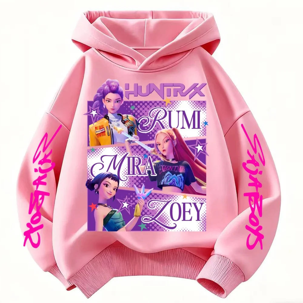 KPop Demon Hunters Huntrix Hoodie – Kids Fashion Sweatshirt for Girls & Boys, Spring Autumn Casual Tops