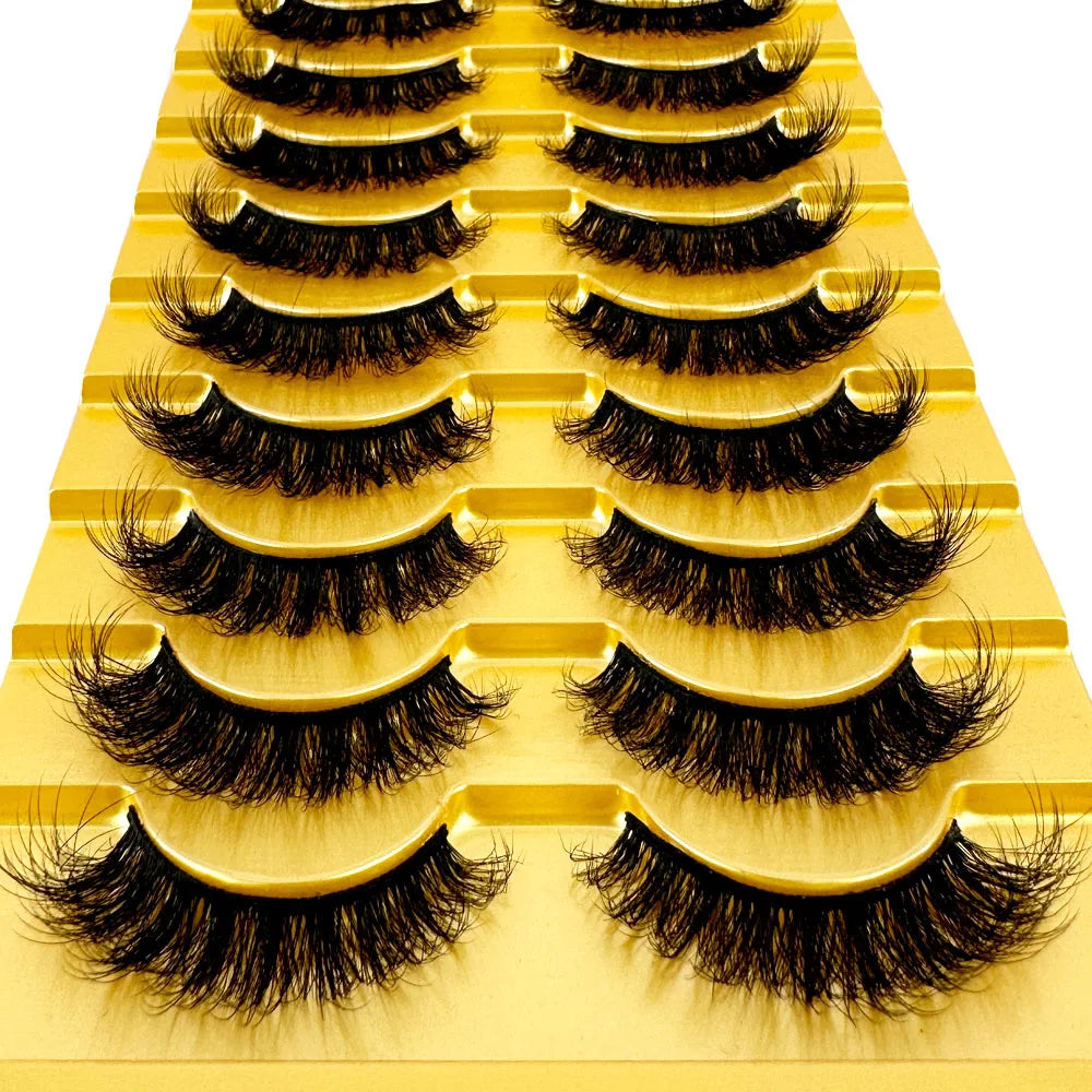 38 Styles 10 Pairs 3D Mink False Eyelashes – Natural Short & Long Fake Lashes Makeup Extension Kit