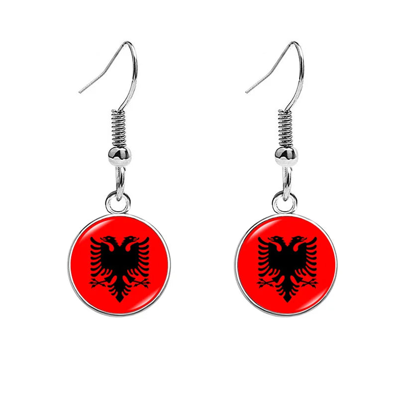 South & North America Flag Earrings - Patriotic Country Pride Drop Dangle Jewelry Gifts for Women