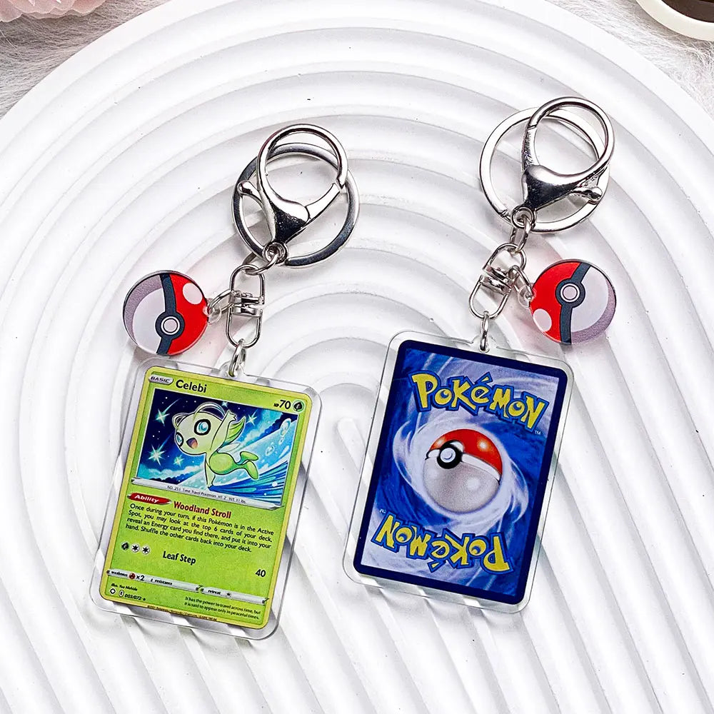 Pokemon Acrylic Keychain Charms - Pikachu Bulbasaur Jigglypuff Bag Pendant Backpack Accessories Gift