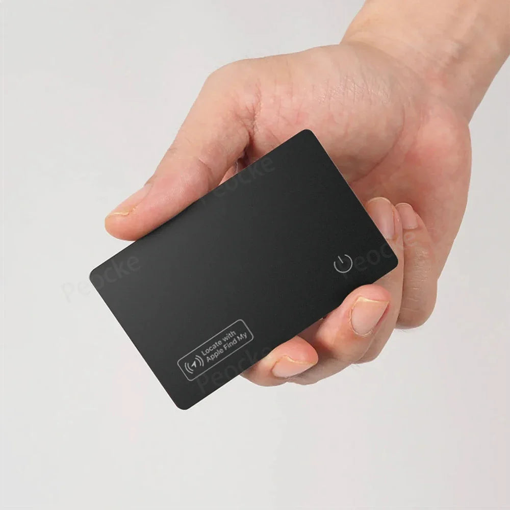 Ultra-Thin Wallet Anti-Loss GPS Tracker Card – Bluetooth Smart Tag with Wireless Charging, IP67 Waterproof for iPhone