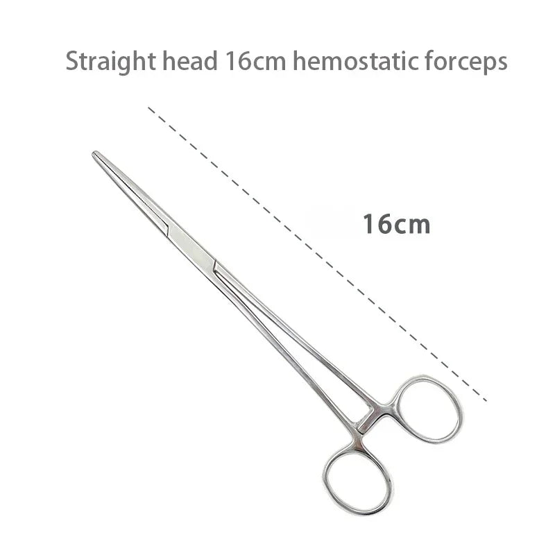 Stainless Steel Hemostatic Forceps - Locking Surgical Clamps with Curved & Straight Tip Pliers