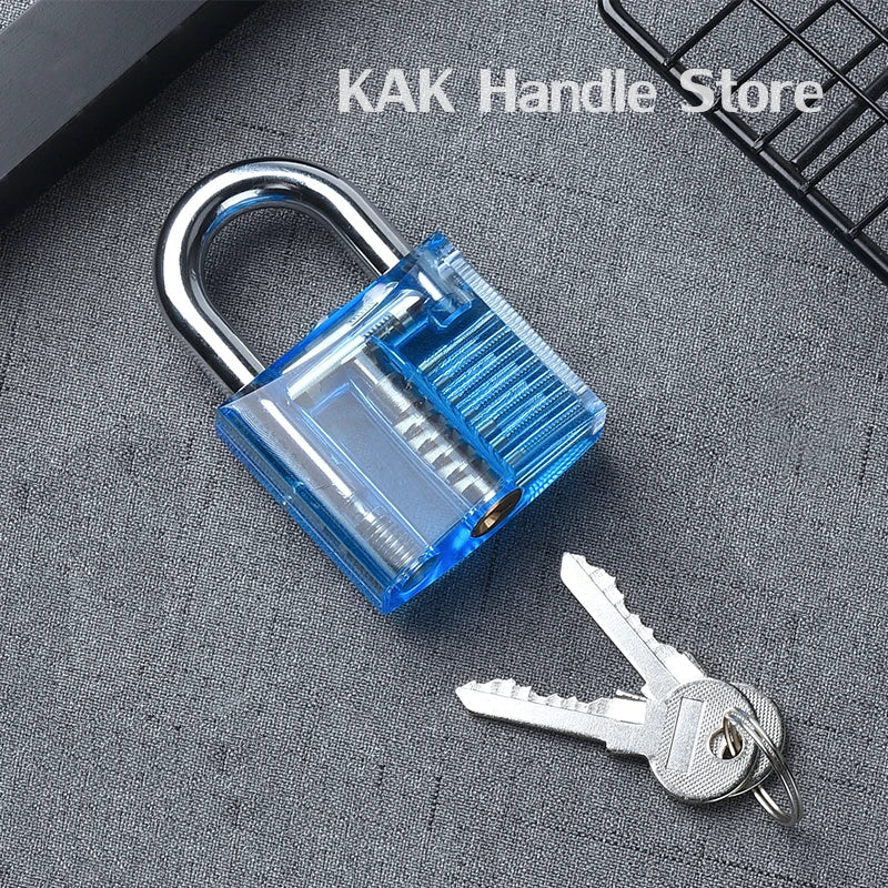 KAK Transparent Practice Padlock - DIY Cutaway Lock Picking Training Tool with Keys for Locksmith Practice