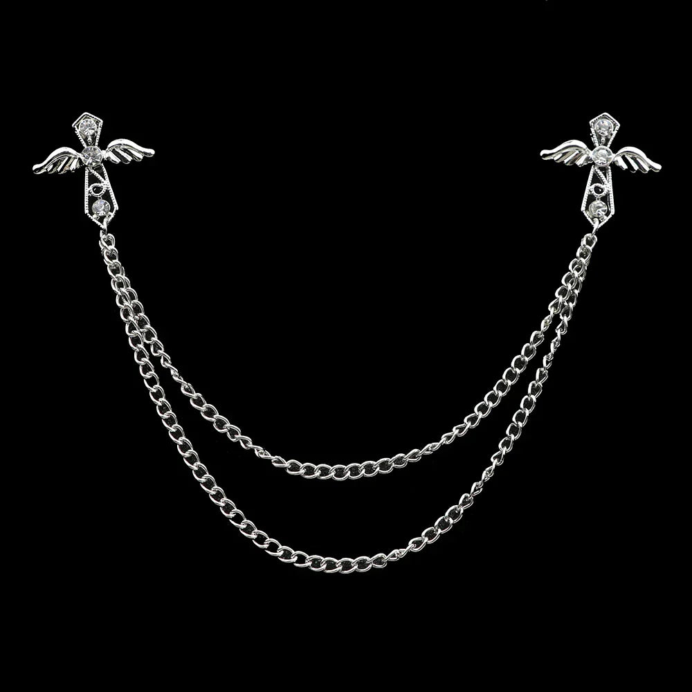 Fashion Gentleman Tassel Brooch – Men’s Suit & Shirt Lapel Pin with Chain, Pearl & Star for Wedding or Party